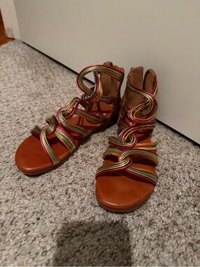 Gianni Bini Multicolor Braided Strappy Sandals